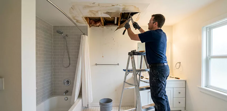 Bathroom Leak Ceiling Repair in Edmonds